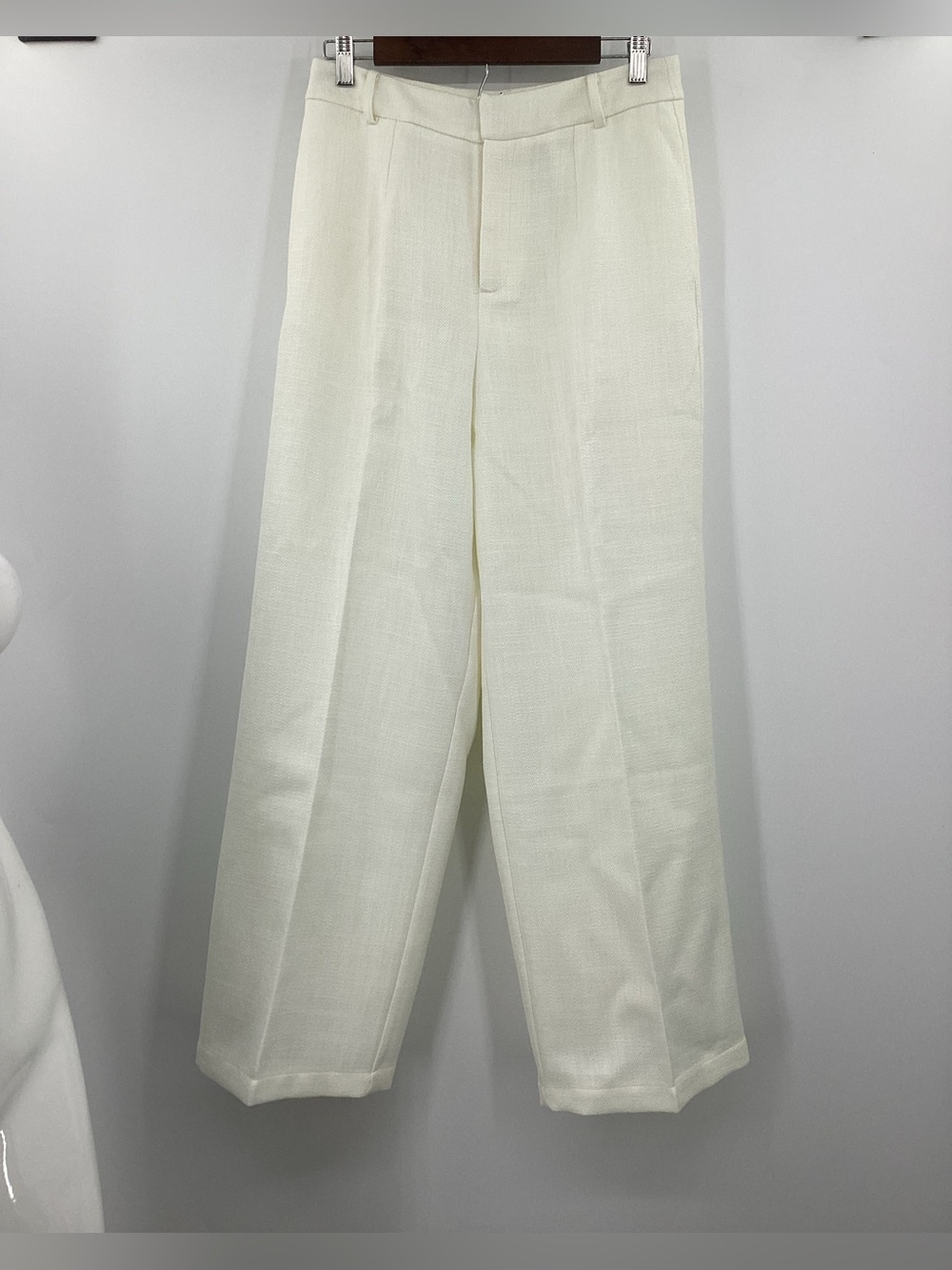 Commense Cream Wide Leg Trouser Pants
